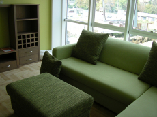 Мека мебел изработена по размери и модел на клиента-диван + лежанка + табуретка (с механизъм за разтягане и спане)